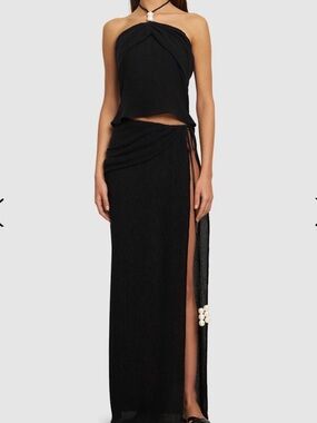 Magda Butrym Embellished Top and Skirt with Pearl Details